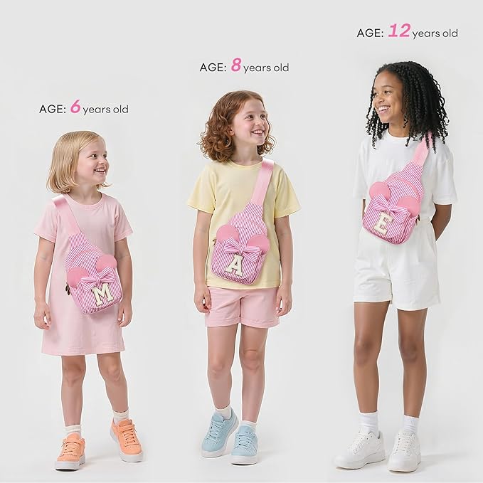 mibasies Initial Sling Bag for Girls, 4 Year Old Girl Birthday Gifts, Letter P