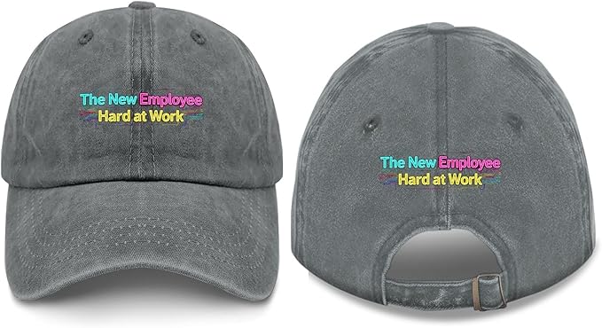 The New Employee Hard at Work Sport Hats for Men Light Weight Caps