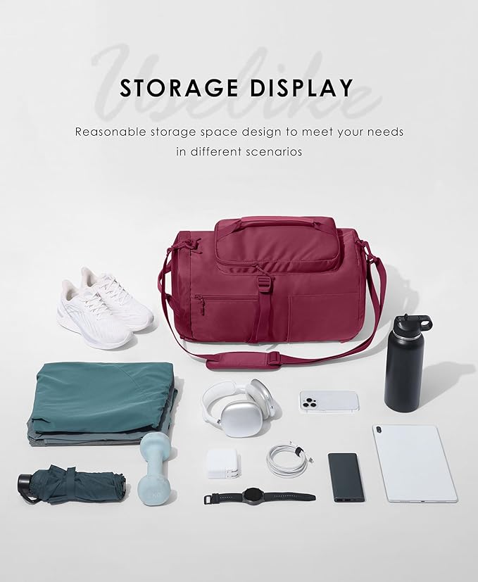 Gym Bag for Women with Shoe Compartment and Wet Pocket Convertible Gym Backpack workout Duffel Bag Multiple Pockets 30L