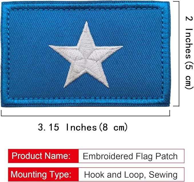 EmWoot 2PCS Somalia Flag Patch Embroidered Morale Patch Military Tactical Patches Hook and Loop