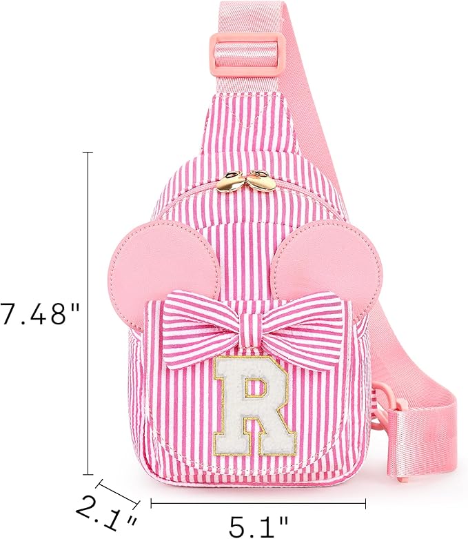 mibasies Initial Sling Bag for Girls, 4 Year Old Girl Birthday Gifts, Letter R