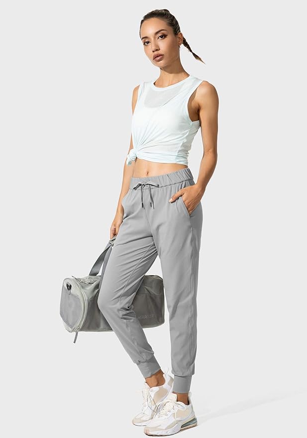 SANTINY Women's Joggers Pants Pockets Drawstring Running Sweatpants for Women Lounge Workout Jogging