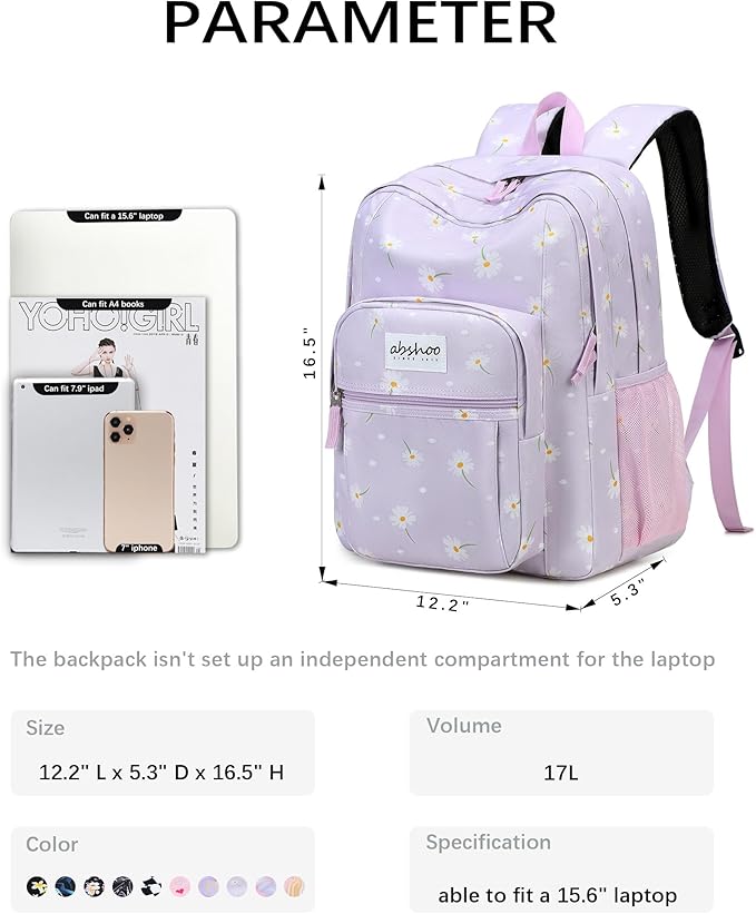 abshoo Classical Basic Travel Backpack For School Water Resistant Bookbag | For School, For School