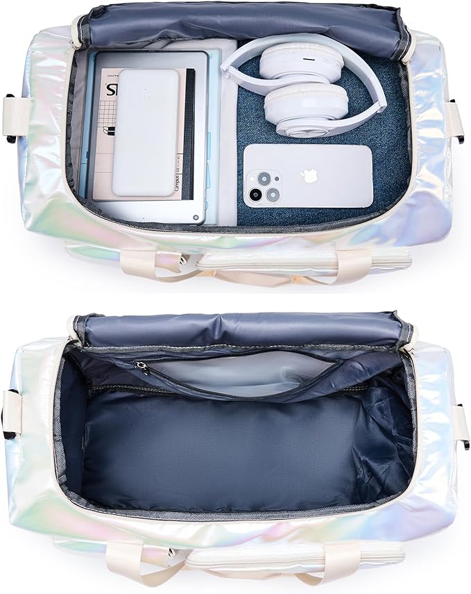 Small Gym Bag for Women, Travel Duffle Bag Carry On Weekender Bag with Shoe Compartment