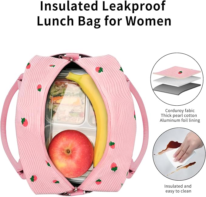 Lunch Box for Women Insulated Lunch Bag Women Adult Cute Lunch Bags Reusable Lunchbox Cooler Tote Bag for Work Picnic
