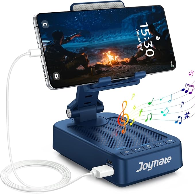 Gifts for Men Women, Bluetooth Speaker Phone Stand with Charging Function 360° Rotable Adjustable Cell Phone Holder HD Surround Sound for Desk Fits All Phones,Tablet (Blue)