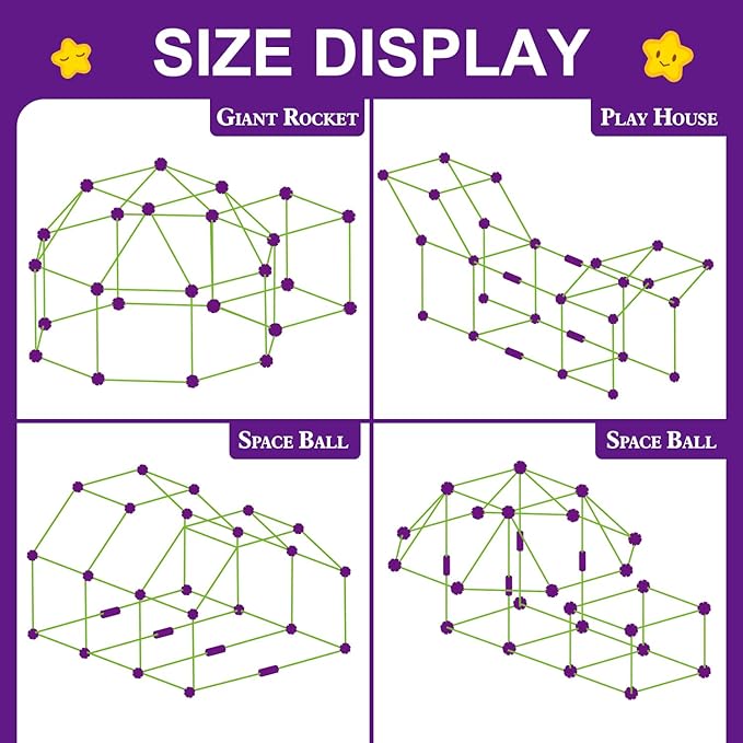 SpringFlower 100 PCS Glow in The Dark Fort Building Kit for Kids,Educational Gift for 3 4 5 6 7 8 9 10 11 12 Years Old Boys and Girls,STEM Construction Toys