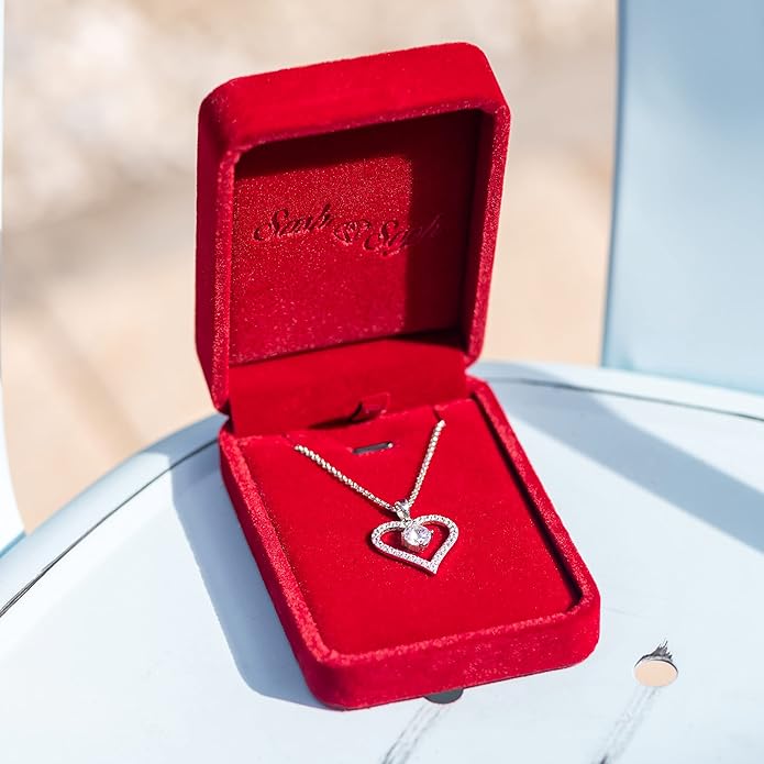 Sash & Soph Infinity Heart Necklace for Women. 925 Sterling Silver Heart Necklace for Girlfriend, Love Heart Pendant on 18" Chain with 2" Extender (Rose Gold or Gold Plated)