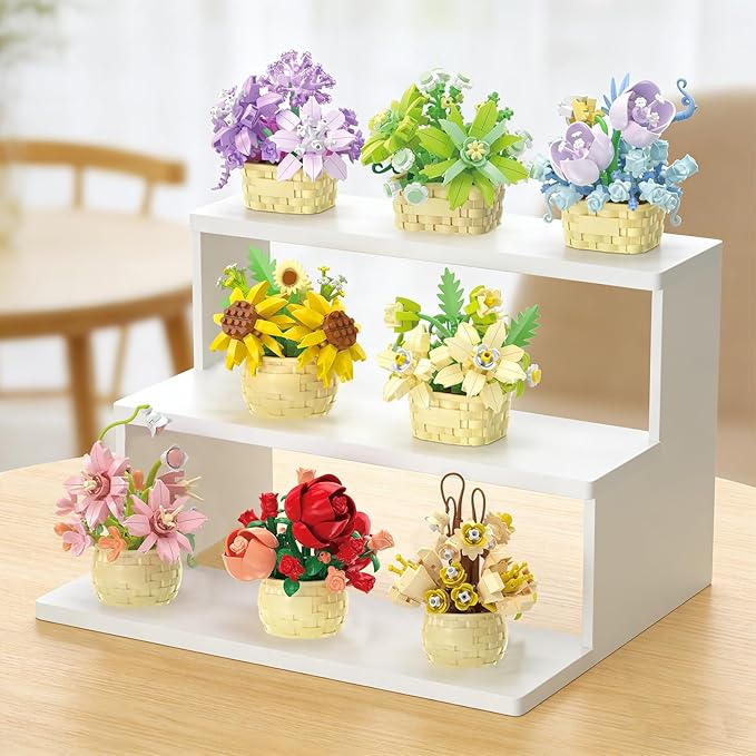 MJDDJA Mini Flowers Building Block Set, Mini Building Blocks, Flower Building Set, Building Block Flowerpot, Mini Bricks Building Sets, Party Favors for Kids Above 10 Years Old(Sunflower 162pcs)