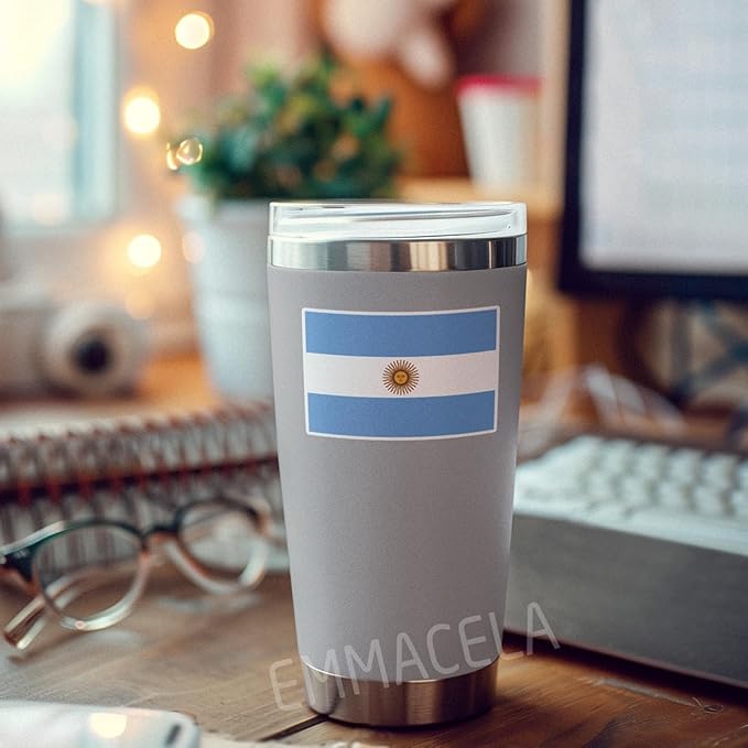 (3PCS) Argentina Flag stickers, Countries Flag Stickers - Waterproof Vinyl Decals For Laptops, Tumblers, Water Bottles, Books, Scrapbooks, Size 3 x 2 Inch