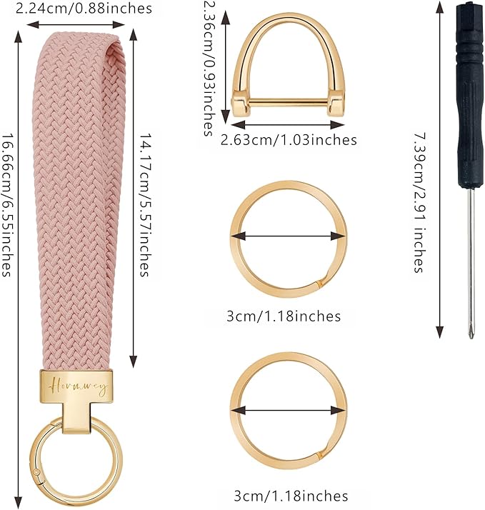 Hovmwey Elastic Wristlet Keychain for Women Men, Cute Car Key Chain, Braided Wrist Strap Lanyard for Keys ID Badges
