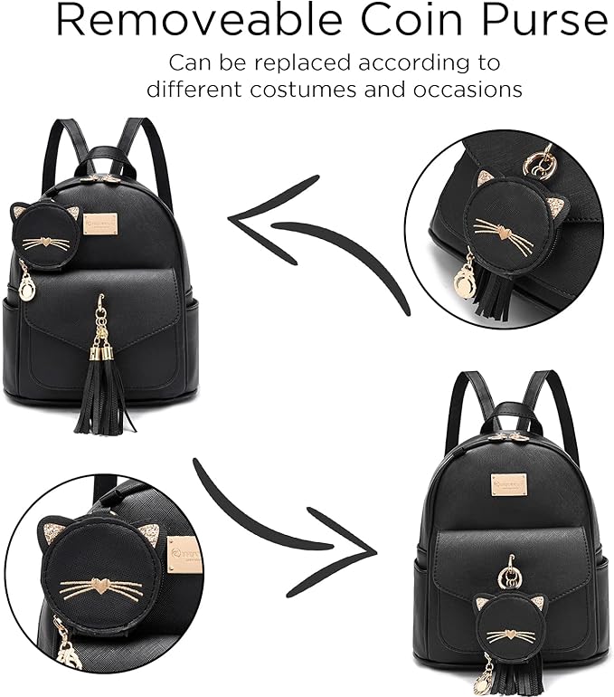 I IHAYNER Girls Fashion Backpack Mini Purse Backpack for Women Small Leather Backpack Purse for Teen Girls with Coin Purse | Backpack Purse, with Coin Purse