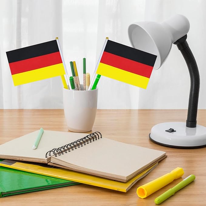 German Flag Small German Flag 12 Pack Mini Hand Held German Flags on Sticks for Party Parades Sports Events Patriotic Holiday Decorations