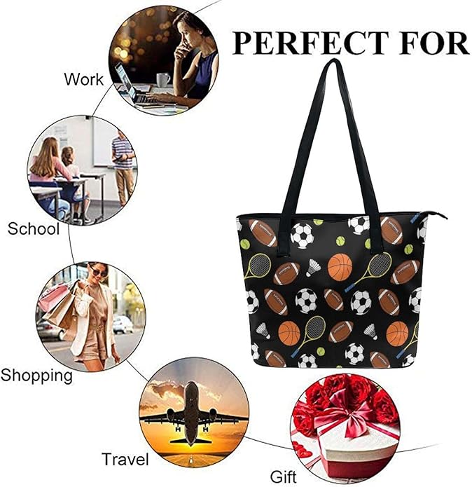 Fashion Leather Tote Bag Travel Work Daily Essentials Handbag Unisex Handbag