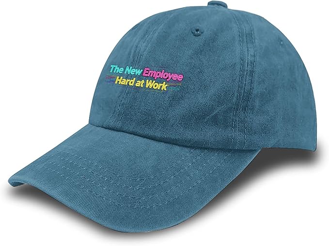 The New Employee Hard at Work Sport Hats for Men Light Weight Caps