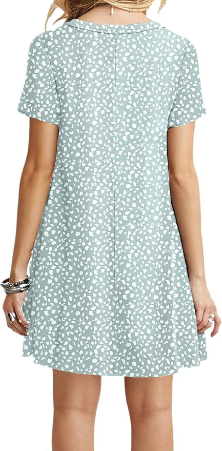 MOLERANI Women's Casual Plain Simple T-Shirt Loose Dress