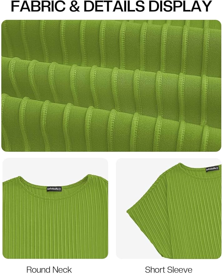 JUSTFASHIONNOW Womens Short Sleeve Blouses Business Casual Tops Crew Neck Basic Tees Textured Work Shirts Cute Office Outfits