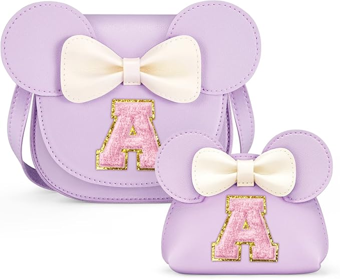 QLOVEA Toddler Purse Gifts for Girls - Birthday Gifts for 3 4 5 6 7 8 Year Old Girl, Little Girl Purse Kids Wallet Crossbody Bag (A, Purple)
