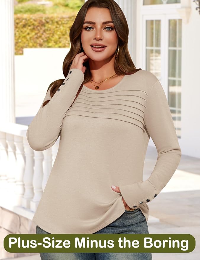 Blouses for Women Dressy Casual Long Sleeve Fall Fashion Tops Trendy Outfits for Work Office Shirts Thicker Clothes
