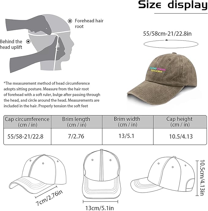 The New Employee Hard at Work Sport Hats for Men Light Weight Caps