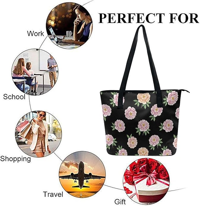 Fashion Leather Tote Bag Travel Work Daily Essentials Handbag Unisex Handbag