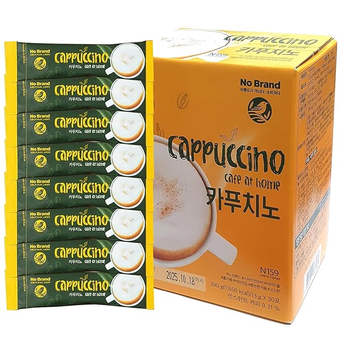 LENITH Korean Cappuccino Mix Coffee 30 Sticks Instant Coffee Mix Home Cafe Sweet Coffee (0.45oz * 30 Sticks) Total 13.75oz