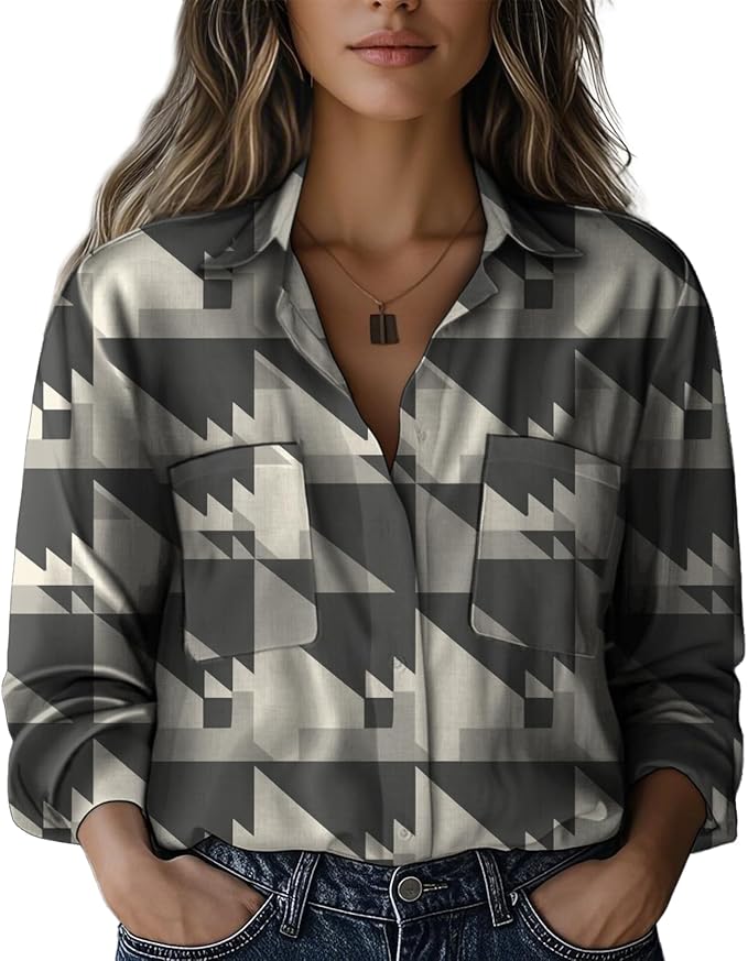 Boho Shirts for Women Vintage Graphic Casual Lightweight Long Sleeve Dressy Gauze V Neck Oversized Beach Top