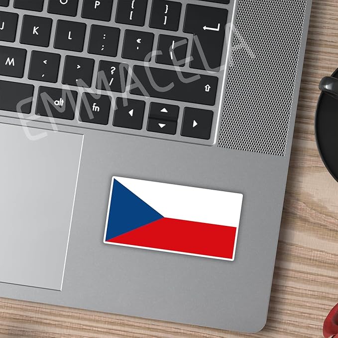 (3PCS) Czechia Flag stickers, Countries Flag Stickers - Waterproof Vinyl Decals For Laptops, Tumblers, Water Bottles, Books, Scrapbooks, Size 3 x 1.5 Inch