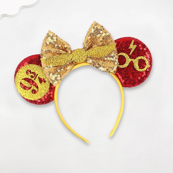 Sequin Mouse Ears Headbands for Women Girls Boys, Glitter Bows Headband for Kids Adults Birthday Party Costume Halloween