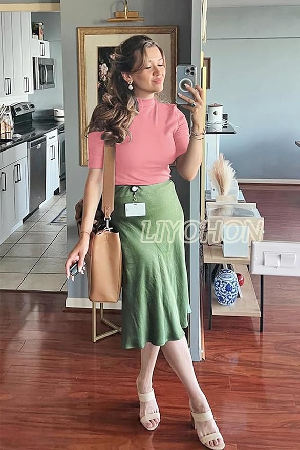 LIYOHON Womens Tops Dressy Casual Mock Turtleneck Business Short Sleeve T Shirts Going Out Tops 2026