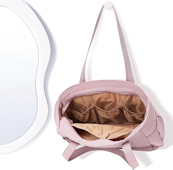 NISHEL Travel Puffy Tote Bag For Women, Ultra-Lightweight Large Tote Purse For Office Day And a Short Weekend Getaway