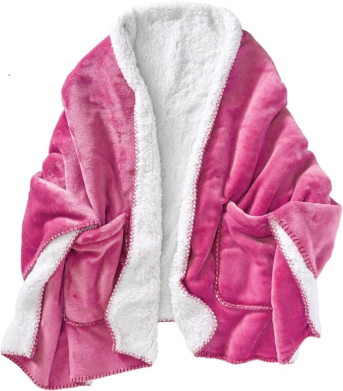 SIGNALS Womens Wearable Throw Blanket Poncho, Blanket Shawl With Pockets