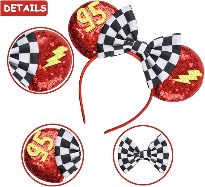 Sequin Mouse Ears Headbands for Women Girls Boys, Glitter Bows Headband for Kids Adults Birthday Party Costume Halloween
