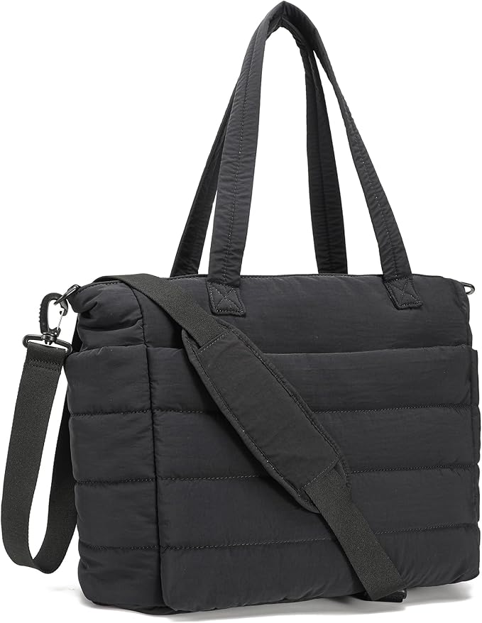 AOCINA Puffer Tote Bag for Women Quilted Work Bag Nurse Bags Women's Shoulder Handbags for Travel Gym Gifts Laptop Purse