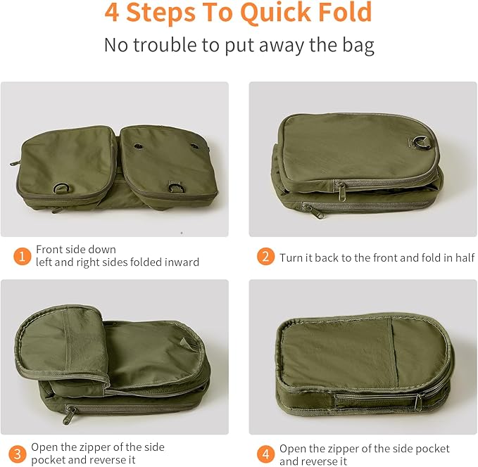 Aji Foldable Gym Bag for Women Men with Shoes Compartment, 3 in 1 Carry on Travel Duffel Bag with Trolley Sleeve, Lightweight&Water Resistant Duffel Bag for Travel, Sport, Fitness&Workout,Garden Green