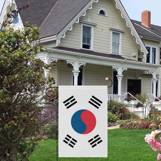 South Korea Flag South Korean Flag, Small South Korean Garden Flags for Yard Patio Porch Independence Day Patriotic Festival Outdoor Decorations