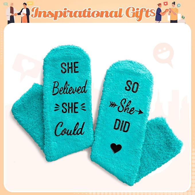 HAPPYPOP Fuzzy Gifts for Women Men - Book K-pop Divorce Inspirational Vegan Scary Film Socks