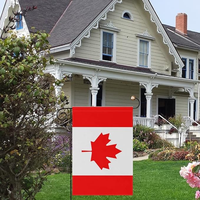 Canada Flag Canadian Flag, Small Canadian Garden Flags for Yard Patio Porch Independence Day Patriotic Festival Outdoor Decorations