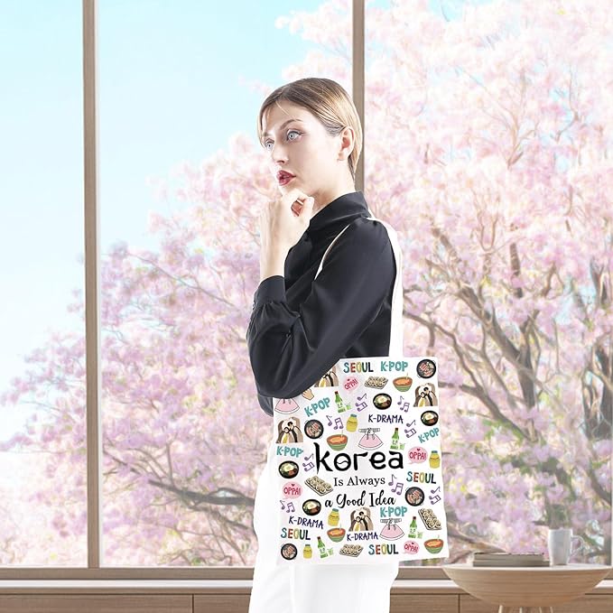 South Korea Travel Vacation Trip Souvenir Gift Bachelorette Trip Gift Accessory Bag for Korea Lovers (Good Idea Tote)