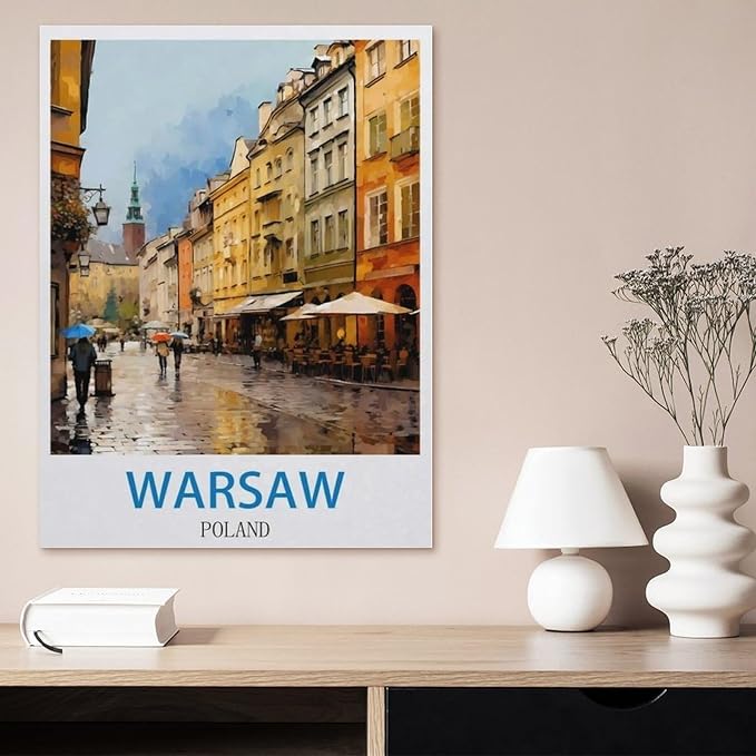 Jigsaw Puzzle 1000 Piece，Warsaw Poland，Classic Puzzle Adult Puzzle DIY Kit Wood Toy Unique Gift Modern Home Decor（75x50cm）-CN39