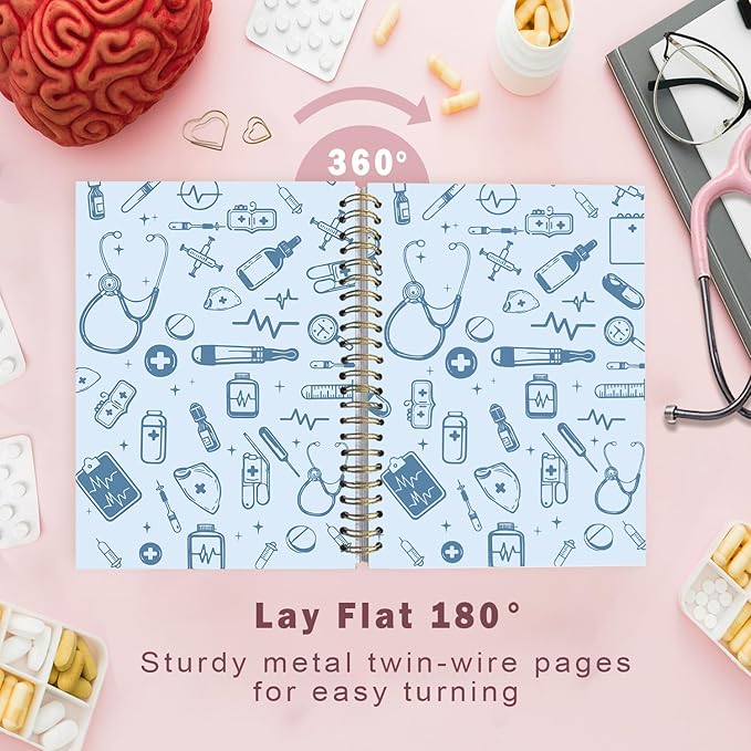 Lacama Blue Nursing Student Gifts, Nurse Notebook Journal, Gifts for Nurses, Christmas Gift, Nursing School Essentials, Notebook for School Office Supplies 5.5x8.3 Inch