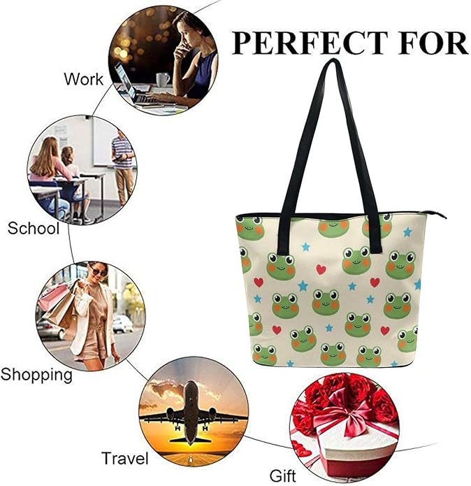 Fashion Leather Tote Bag Travel Work Daily Essentials Handbag Unisex Handbag