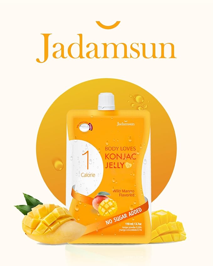 Jadamsun Konjac Jelly Juice (Mango, 10 pcs) - Delicious Low-Calorie Healthy Korean Snack, Drinkable Fruit Snack, Sugar-Free, Vegan, Gluten-Free