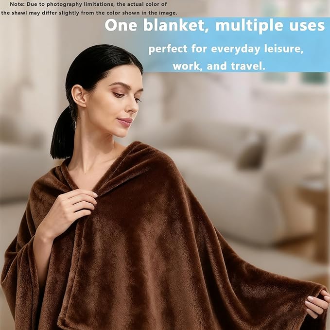 Women's Double Flannel Poncho - Snuggle Cape, Soft Warm Winter Wrap | Unisex Winter Wear for Home, Office, School