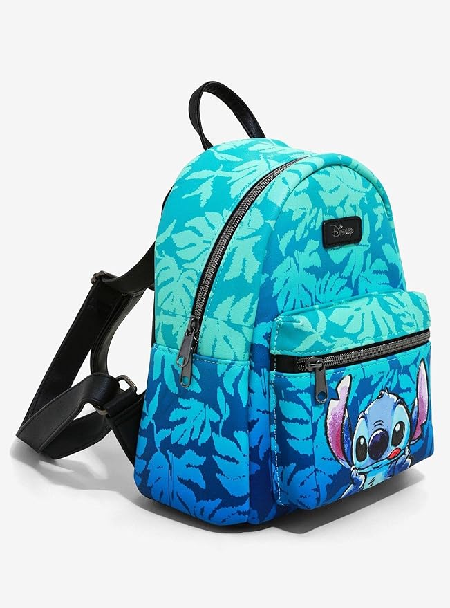 Disney Lilo & Stitch Blue Tropical Leaves Mini Backpack BLACK NONE