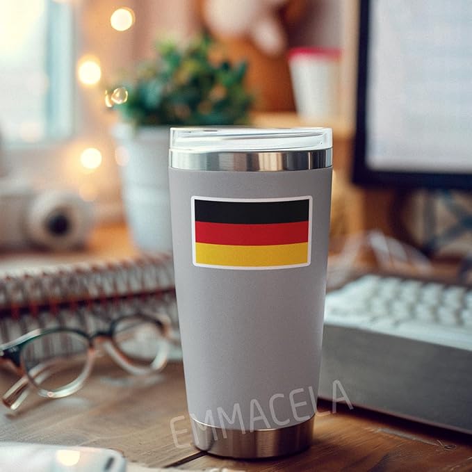 (3PCS) Germany Flag stickers, Countries Flag Stickers - Waterproof Vinyl Decals For Laptops, Tumblers, Water Bottles, Books, Scrapbooks, Size 3 x 1.8