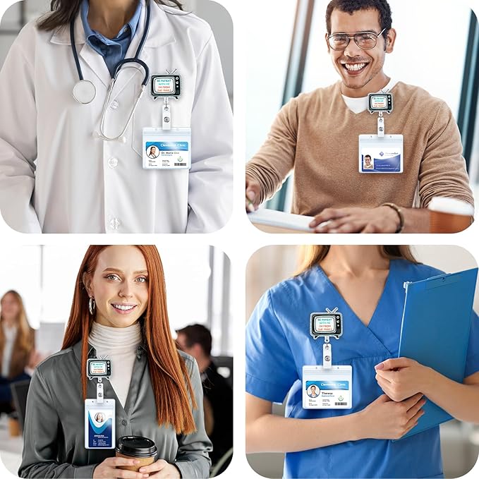Be Patient with me I'm from The 1900's Funny Badge Reel, Cute Retractable ID Card Badge Holder, Name Tag Work Badge Clip for RN LPN CNA MA ER Night Shift Nurse Nursing Student Doctor, Nurse Gifts