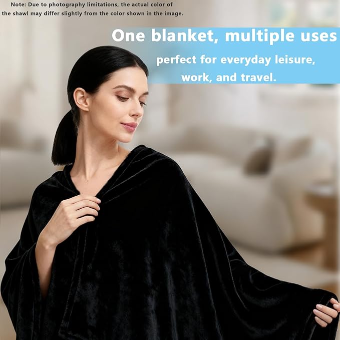 Women's Double Flannel Poncho - Snuggle Cape, Soft Warm Winter Wrap | Unisex Winter Wear for Home, Office, School