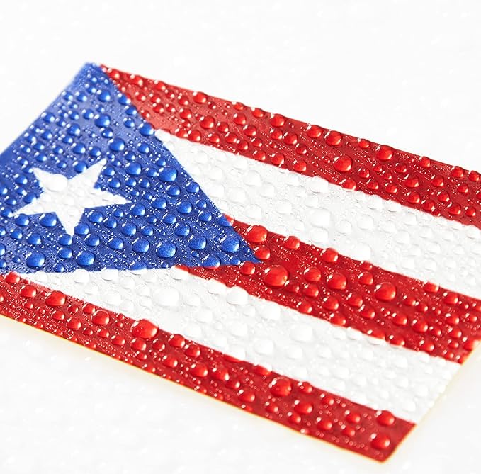 CANTENDO 5Pcs Puerto Rico Flag Decal Sticker - Puerto Ricans Flags Reflective Vinyl Car Stickers - for Car Window Bumper Waterproof Sticker (2.5 x 4.5 Inch)