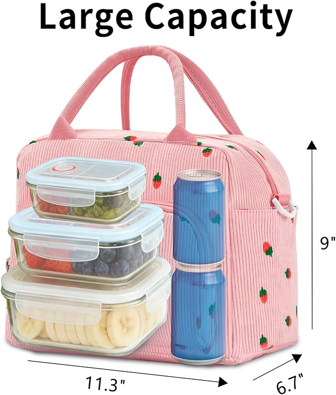 Lunch Box for Women Insulated Lunch Bag Women Adult Cute Lunch Bags Reusable Lunchbox Cooler Tote Bag for Work Picnic